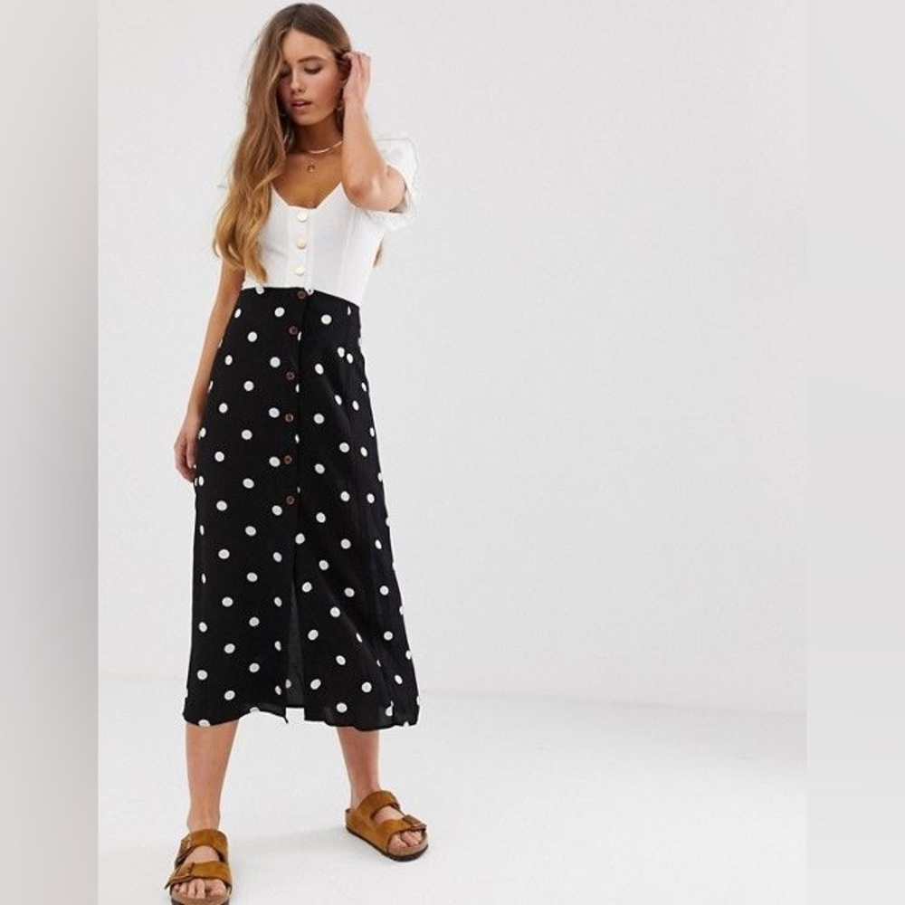 Free People Polka Dot Black Skirt - Picture 2 of 7